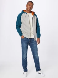 Iriedaily Sweatjacke De College 2 hellgrau/petrol/schwarz/weiß