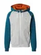 Iriedaily Sweatjacke 'De College 2' hellgrau / petrol / schwarz / wei