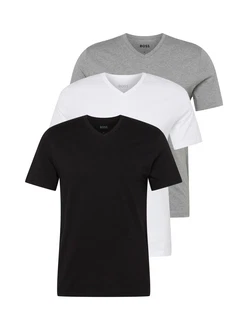 BOSS T-Shirt 'Classic' graumeliert/schwarz/weiß