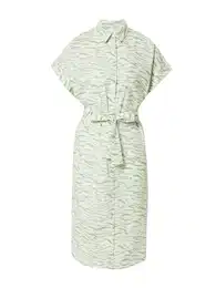 Košilové šaty zelená / offwhite