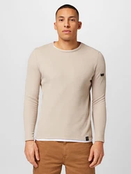 Key Largo Sweatshirt Rundhalspullover Stefano dunkelbeige/schwarz/weiß