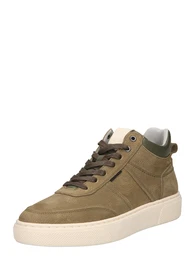 Sneaker creme / oliv / dunkelgrün
