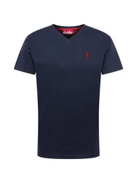 T-Shirt navy / knallrot