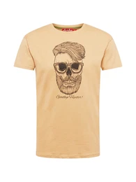 T-Shirt ''''Hipster'''' hellbraun / schwarz