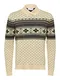 SELECTED HOMME Pullover 'Claus' ecru / schwarz