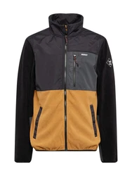 Iriedaily Fleecejacke 'Auf Deck' cognac/schwarz/weiß