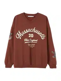 Sweater majica bež / ciglasto crvena