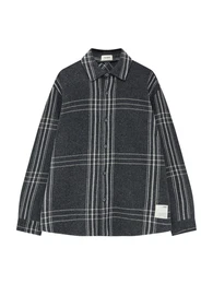 Hemd schwarzmeliert / offwhite