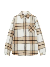 Hemd dunkelbeige / dunkelbraun / wei