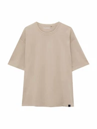 T-Shirt camel / schwarz / wei
