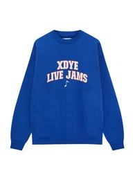 Sweatshirt royalblau / rostrot / wei