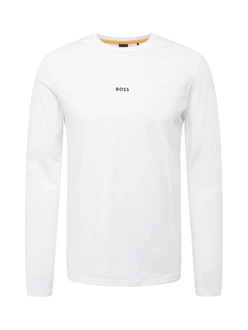 BOSS T-Shirt Herren Langarmshirt TCHARK schwarz/weiß