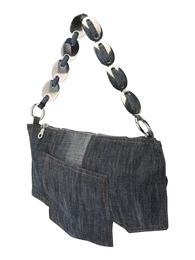 Ručna torbica 'Upcycled' plava / tamo siva