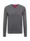 HUGO Pullover ''''San Valerio'''' dunkelgrau / blutrot / schwarz