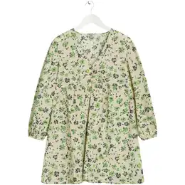 Šaty pastelově žlutá / zelená / černá