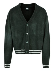Urban Classics Strickjacke dunkelgrn/wei