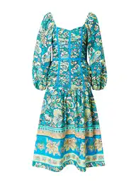 Šaty modrá / tyrkysová / světle zelená / broskvová