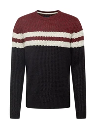 Pullover burgunder / schwarz / weiß