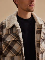 DAN FOX APPAREL Jacke 'Brian' beige/dunkelblau/braun
