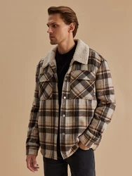 DAN FOX APPAREL Jacke 'Brian' beige/dunkelblau/braun