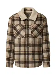 Jacke 'Brian' beige / dunkelblau / braun