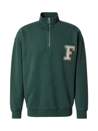 Sweatshirt 'Dave Heavyweight' beige / dunkelgrün / schwarz