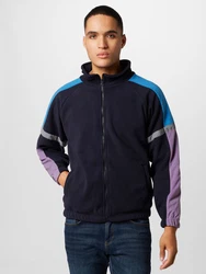 Denim Project Fleecejacke Luke marineblau / himmelblau / grau / lila