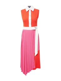 Košilové šaty svítivě oranžová / fuchsiová / bílá