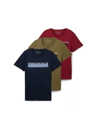 T-Shirt navy / khaki / rot / wei