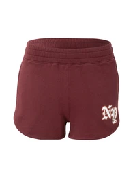 Hlače 'DARK ACADEMIA' bordo / bijela