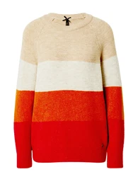 Svetr 'Eliza' režná / oranžová / červená / bílá