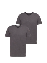 TOM TAILOR T-Shirt anthrazit / offwhite