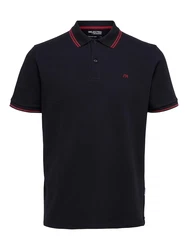 SELECTED HOMME Poloshirt SLHDante SPORT SS POLO NOOS weinrot/schwarz