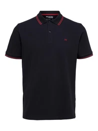Poloshirt 'SLHDante' weinrot / schwarz