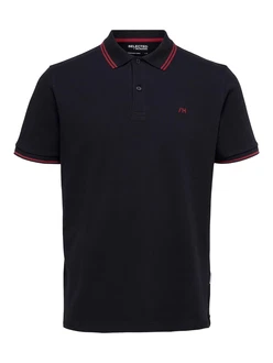 SELECTED HOMME Poloshirt SLHDante SPORT SS POLO NOOS weinrot/schwarz