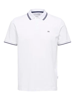 SELECTED HOMME Poloshirt SLHDante SPORT SS POLO NOOS navy/wei