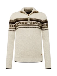 Pullover 'Noss' ecru / braun / dunkelbraun
