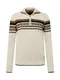 INDICODE JEANS Pullover 'Noss' ecru / braun / dunkelbraun