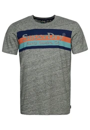 T-Shirt navy / cyanblau / graumeliert / koralle