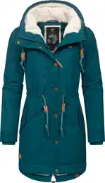 Zimní parka 'Canny' hnědá / zelená / černá / bílá