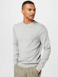 TOMMY HILFIGER Pullover nachtblau/graumeliert/rot/weiß