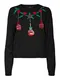VERO MODA Svetr 'Christmas Ball'  trávově zelená / červená / černá / stříbrná