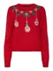 VERO MODA Pulover 'CHRISTMAS BALL'  zelena / svijetloroza / crvena