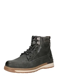 Schnürstiefelette dunkelgrau / weiß