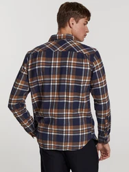 Shiwi Hemd 'Luke' hellbeige/indigo/braun
