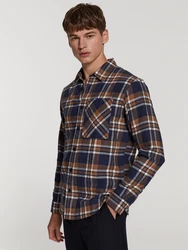 Shiwi Hemd 'Luke' hellbeige/indigo/braun