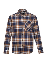 Hemd 'Luke' hellbeige / indigo / braun