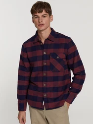 Shiwi Hemd 'Brad' navy/burgunder