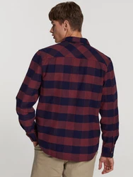 Shiwi Hemd 'Brad' navy/burgunder
