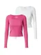 HOLLISTER Tričko  pink / bílá
